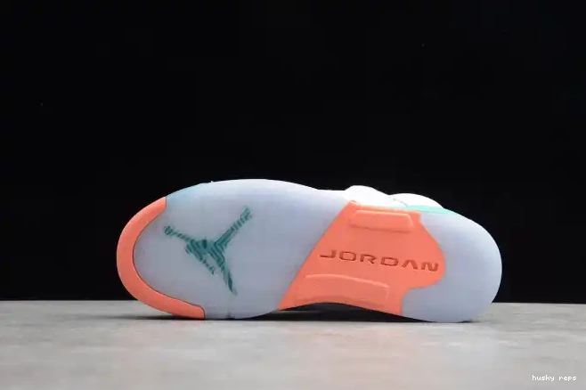 Rep Husky 440892-100 Aqua Jordan 5 Light Air GS 0523
